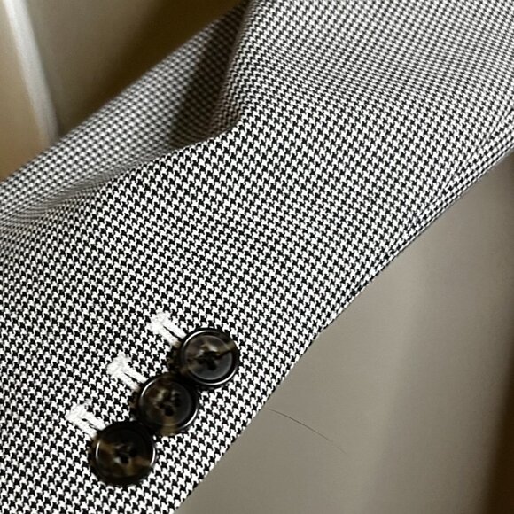 NWT J.Crew Houndstooth Peplum Back Blazer in Black Ivory Jacket Size 4 - Picture 6 of 9